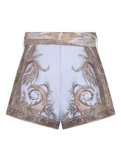 SILK AND COTTON PRINTED SHORTS