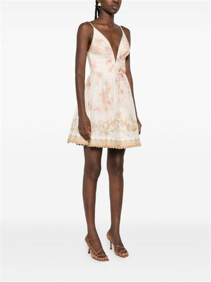 HYPNOTIC LINEN AND SILK MINI DRESS