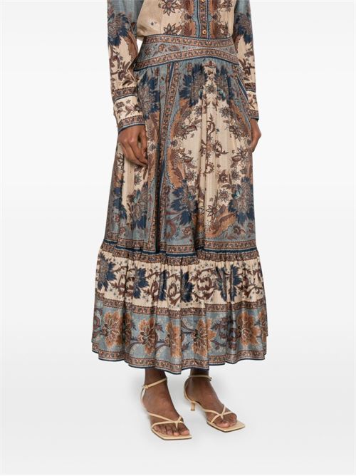 ASCENSION PRINTED SILK SKIRT