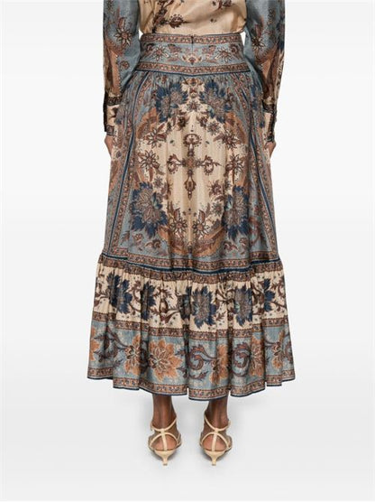 ASCENSION PRINTED SILK SKIRT