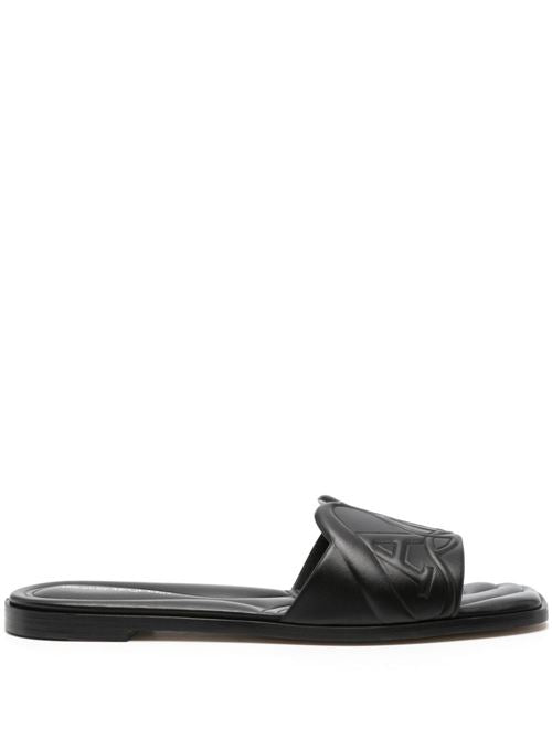 SEAL LEATHER FLAT SANDALS