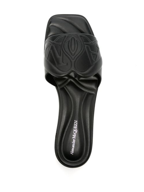 SEAL LEATHER FLAT SANDALS