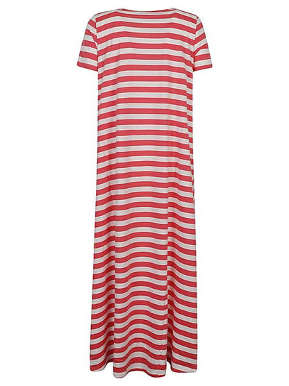 STRIPED COTTON LONG DRESS