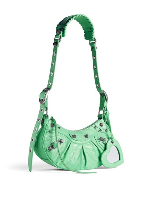 LE CAGOLE XS LEATHER SHOULDER BAG