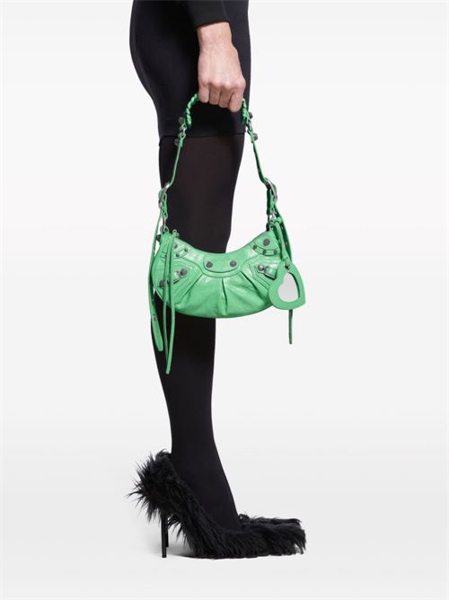LE CAGOLE XS LEATHER SHOULDER BAG