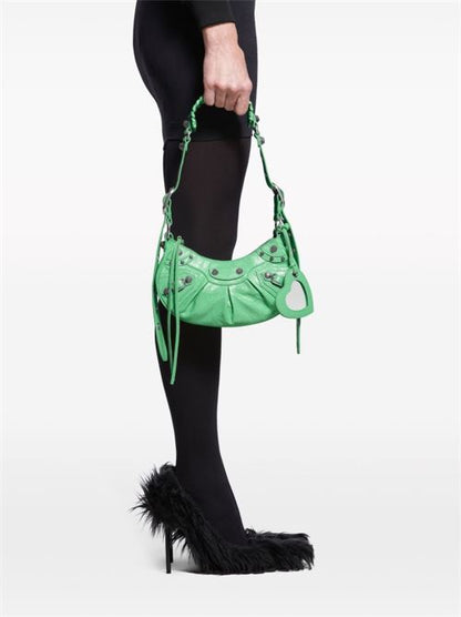 LE CAGOLE XS LEATHER SHOULDER BAG