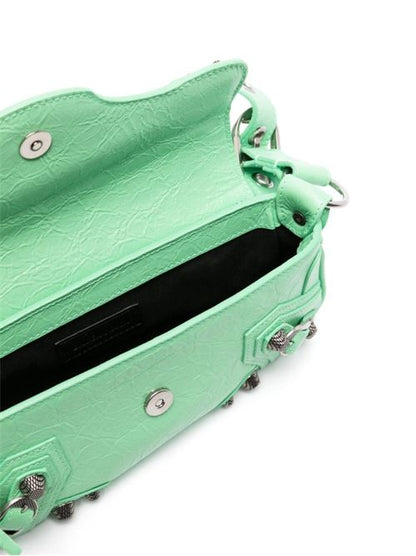 LE CAGOLE XS LEATHER SHOULDER BAG