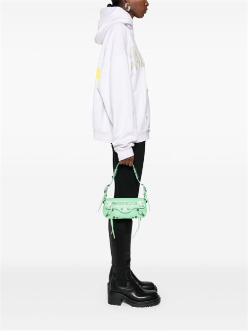 LE CAGOLE XS LEATHER SHOULDER BAG