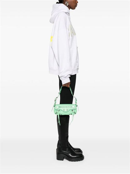 LE CAGOLE XS LEATHER SHOULDER BAG