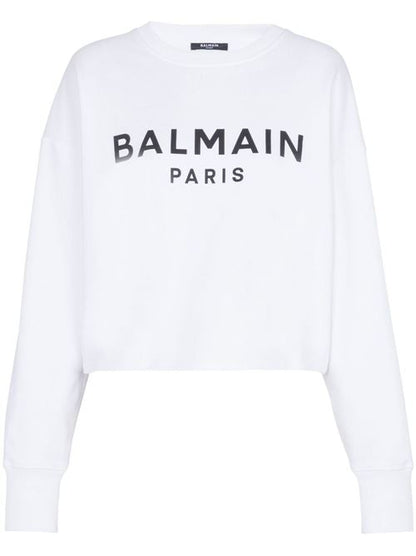 LOGO ORGANIC COTTON CROPPED SWEATSHIRT