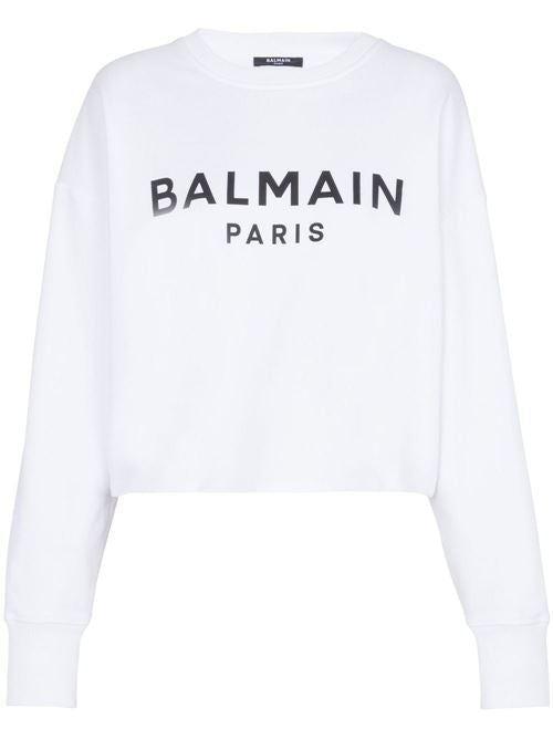 LOGO ORGANIC COTTON CROPPED SWEATSHIRT