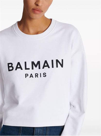 LOGO ORGANIC COTTON CROPPED SWEATSHIRT
