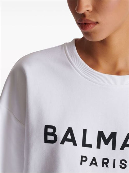 LOGO ORGANIC COTTON CROPPED SWEATSHIRT