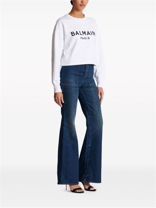 LOGO ORGANIC COTTON CROPPED SWEATSHIRT