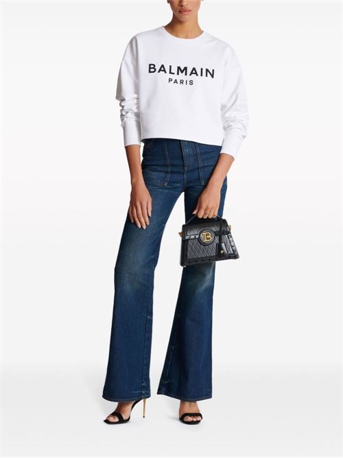 LOGO ORGANIC COTTON CROPPED SWEATSHIRT