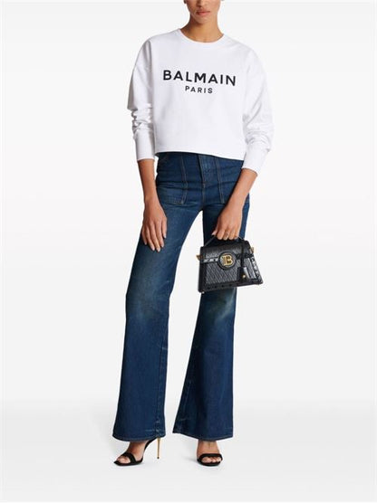 LOGO ORGANIC COTTON CROPPED SWEATSHIRT