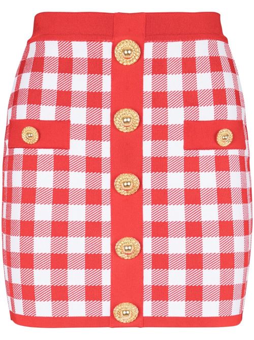 VICHY BUTTONED MINI SKIRT