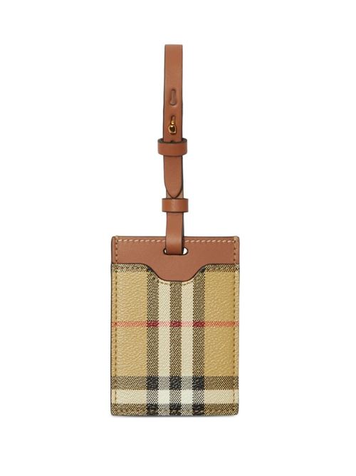 CHECK MOTIF LEATHER LUGGAGE TAG