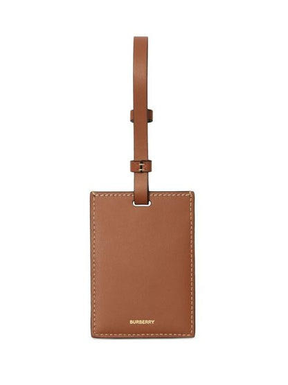 CHECK MOTIF LEATHER LUGGAGE TAG
