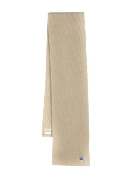 WOOL AND CAHMERE BLEND RIBBED SCARF