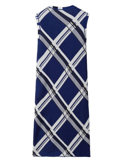 CHECK MOTIF SILK DRESS