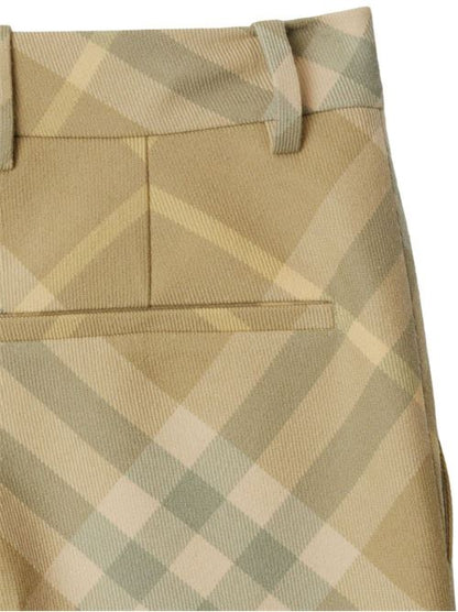 CHECKED WOOL TROUSERS