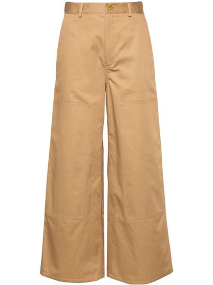 COTTON WIDE-LEG TROUSERS