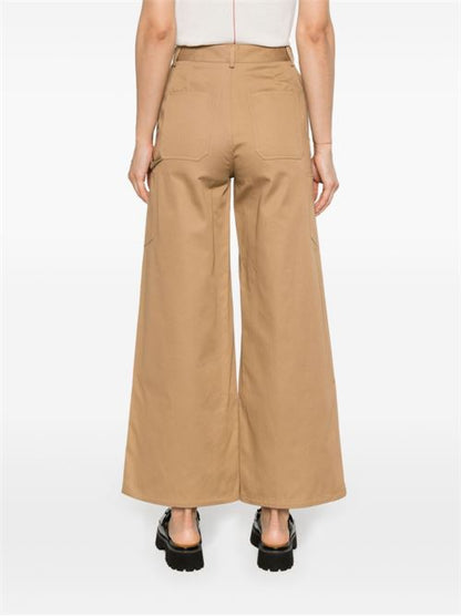 COTTON WIDE-LEG TROUSERS