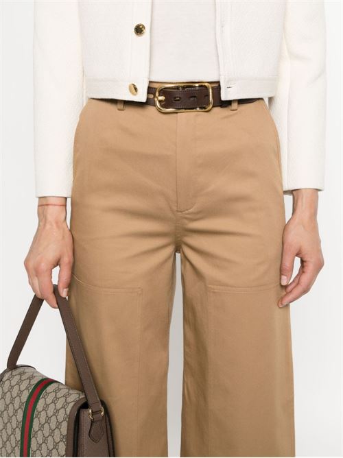 COTTON WIDE-LEG TROUSERS