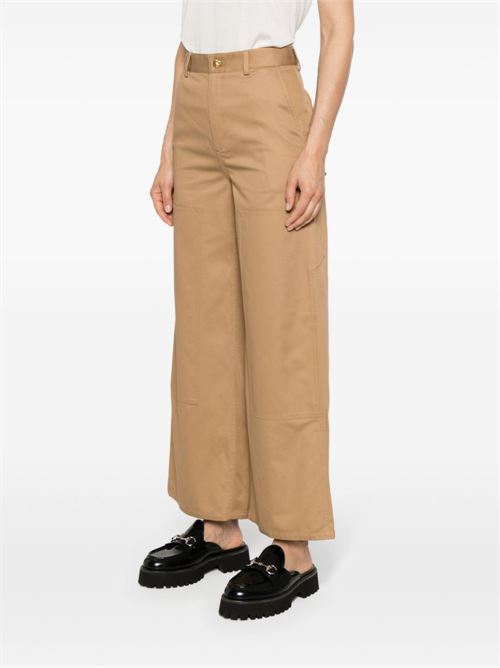 COTTON WIDE-LEG TROUSERS