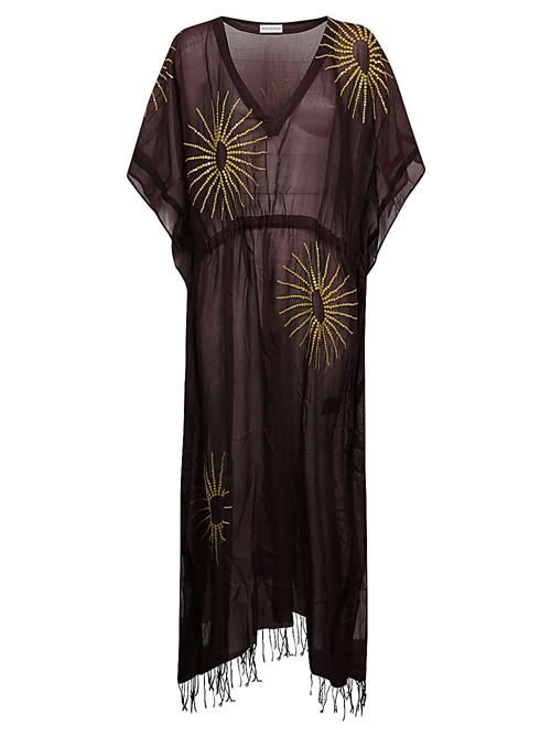 COTTON AND SILK EMBROIDERED KAFTAN