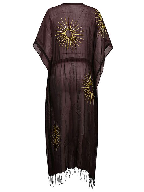 COTTON AND SILK EMBROIDERED KAFTAN