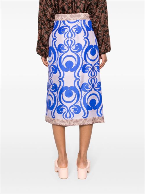 PRINTED SILK MIDI SKIRT