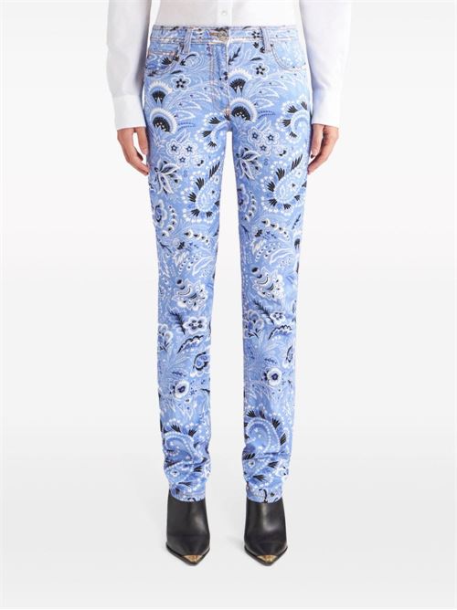 PRINTED DENIM JEANS