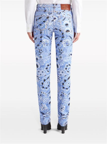 PRINTED DENIM JEANS