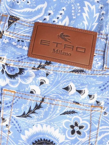 PRINTED DENIM JEANS