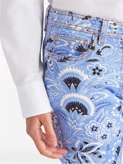 PRINTED DENIM JEANS
