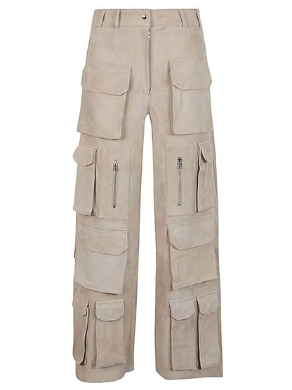 SUEDE CARGO TROUSERS