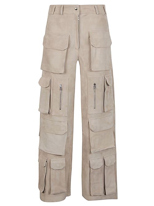 SUEDE CARGO TROUSERS