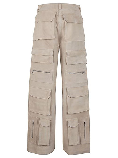 SUEDE CARGO TROUSERS