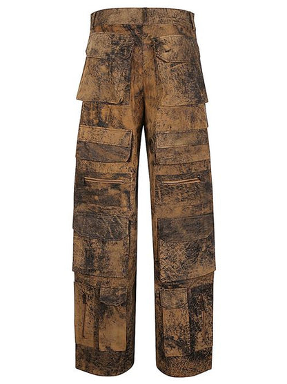 LEATHER CARGO TROUSERS