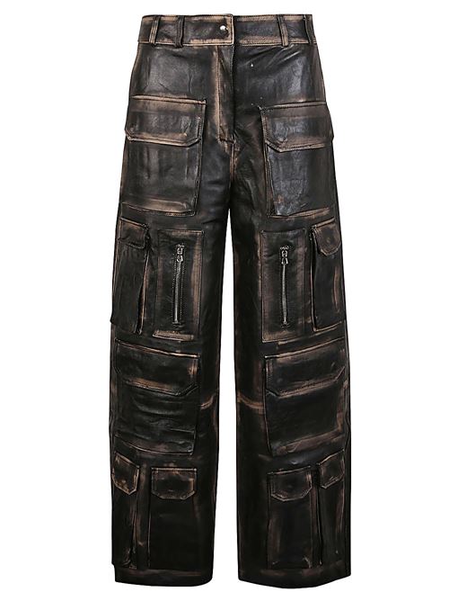 LEATHER CARGO TROUSERS