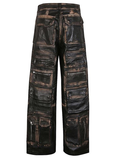 LEATHER CARGO TROUSERS