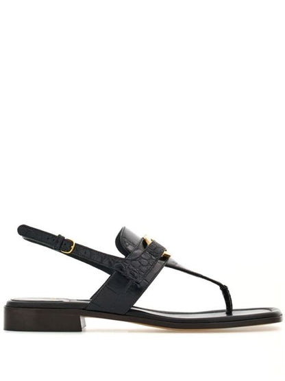 GANCINI LEATHER THONG SANDALS