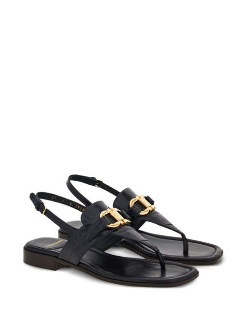 GANCINI LEATHER THONG SANDALS
