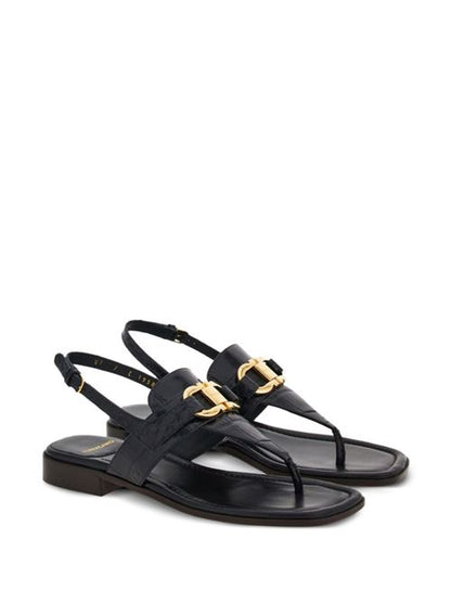 GANCINI LEATHER THONG SANDALS
