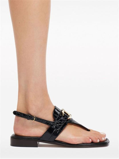 GANCINI LEATHER THONG SANDALS