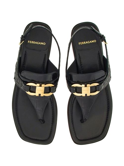 GANCINI LEATHER THONG SANDALS