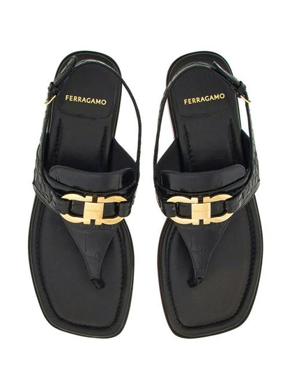 GANCINI LEATHER THONG SANDALS