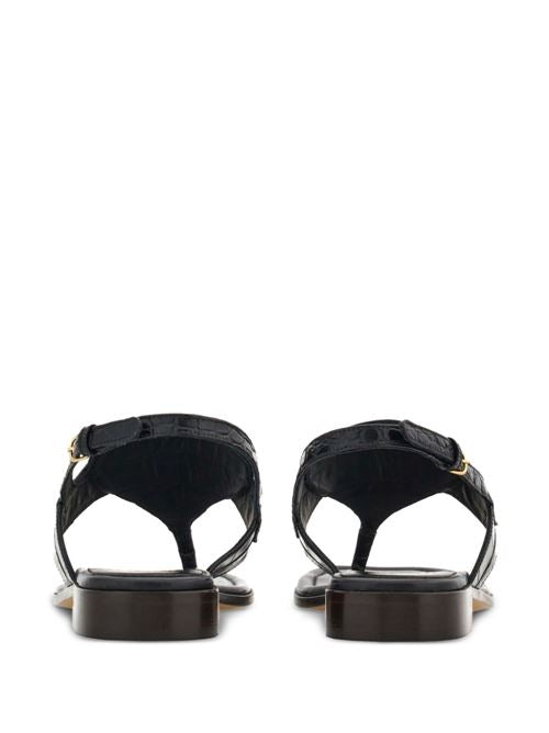 GANCINI LEATHER THONG SANDALS